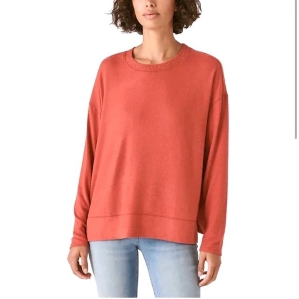 Lucky Brand Women's Super Soft Cloud Jersey Lightweight Sweater Cozy Crewneck